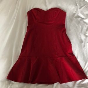Red mini dress